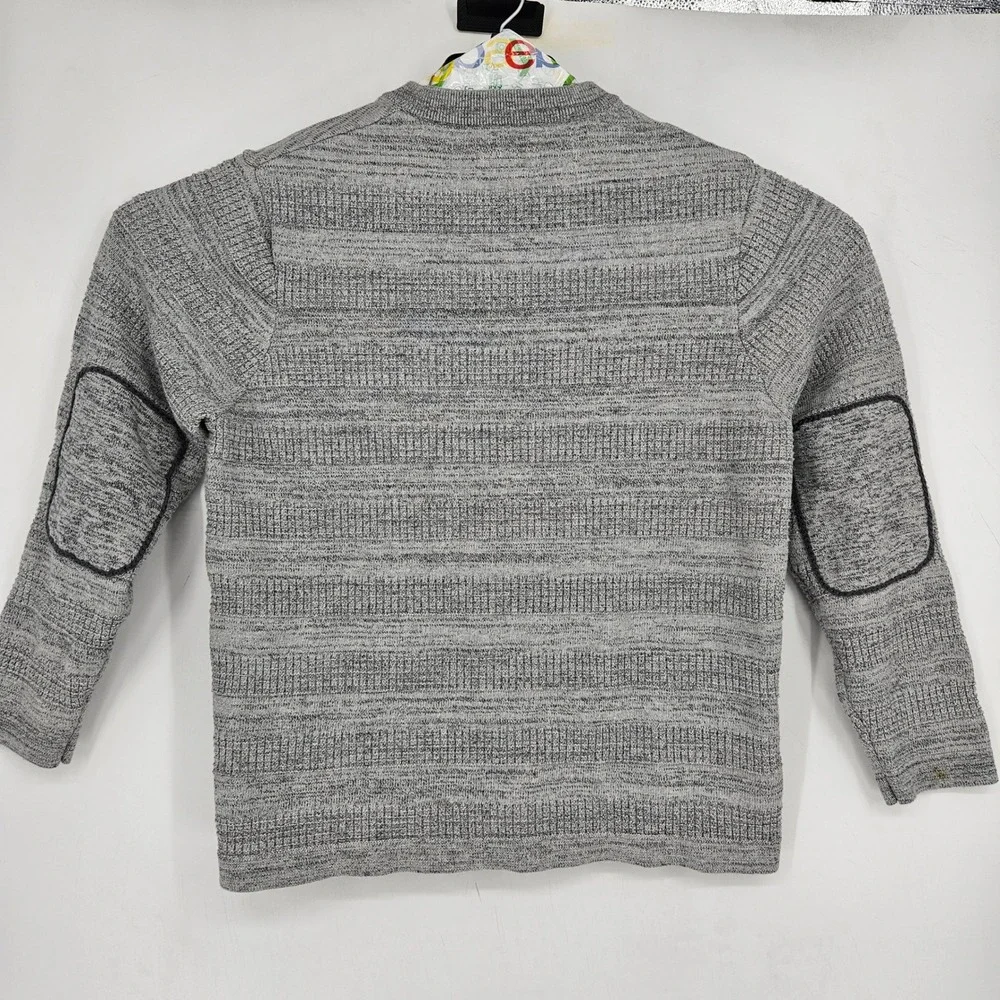 Carbon 2 Cobalt‎ Sweater Mens XL Gray Elbow Patch Textured V Neck Casual